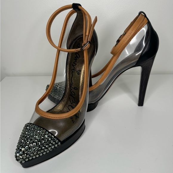 Lanvin Shoes - Lanvin Crystal Cap Toe Clear Heels Sz 39.5